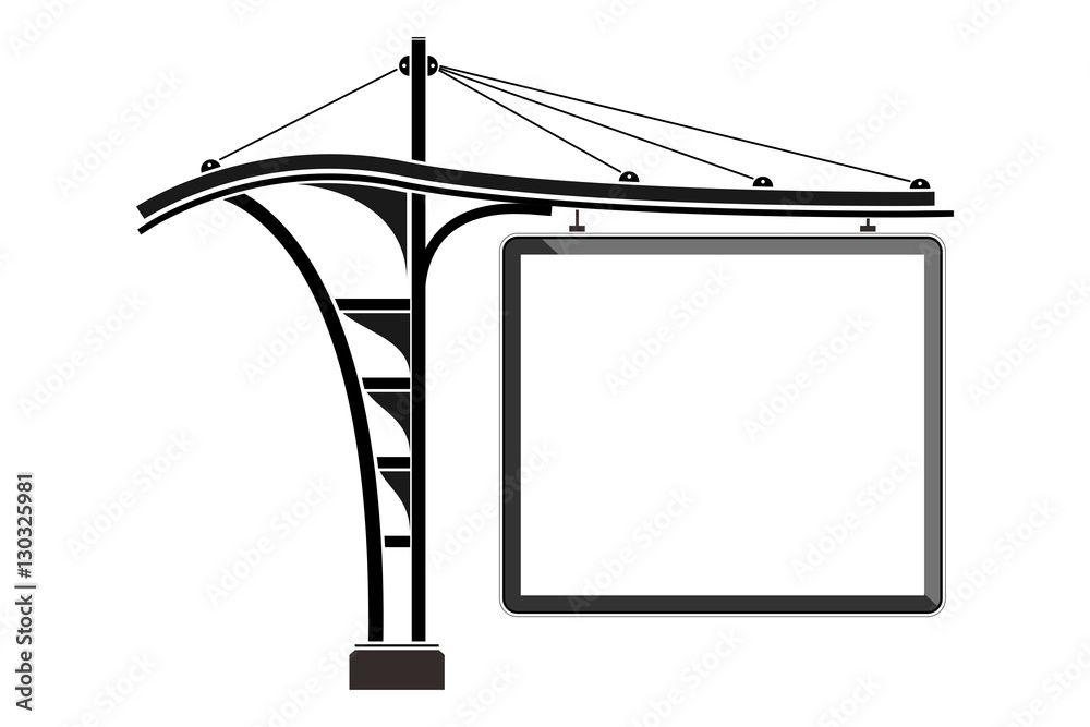 Obraz premium Blank billboard advertising modern style vector illustration