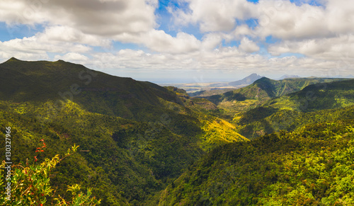 View from the Gorges viewpoint. Mauritius. Panorama