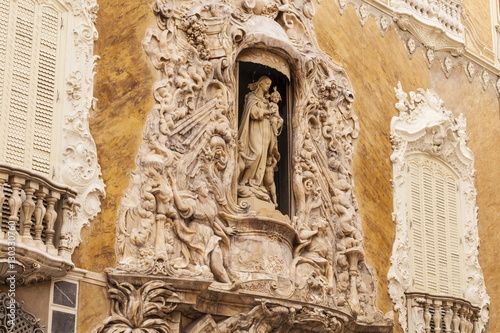 Rococo style architecture on the National Ceramics Museum in Valencia, Spain