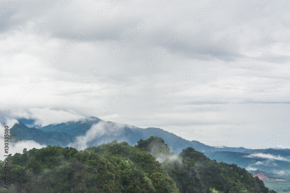 landscape of mountain and fog , Krabi ,Thailand