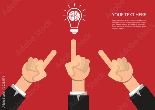 stock vector business unity idea creative with hand and teamwork