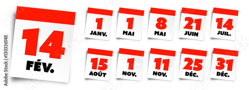 Calendrier / Jours de fête et jours fériés en France