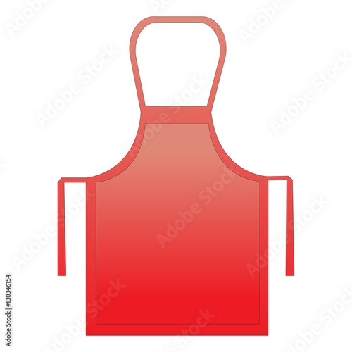 Blank red apron isolated on white background. Vector illustration. photo