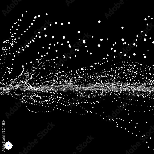 Array with Dynamic Emitted Particles. Water Splash Imitation.