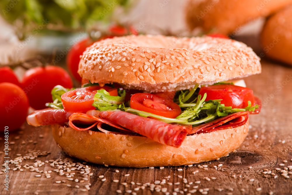 Sesame bagels. Sesame bagels.