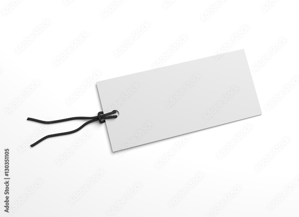 Blank white 3D illustration hang tag. Stock Illustration | Adobe Stock