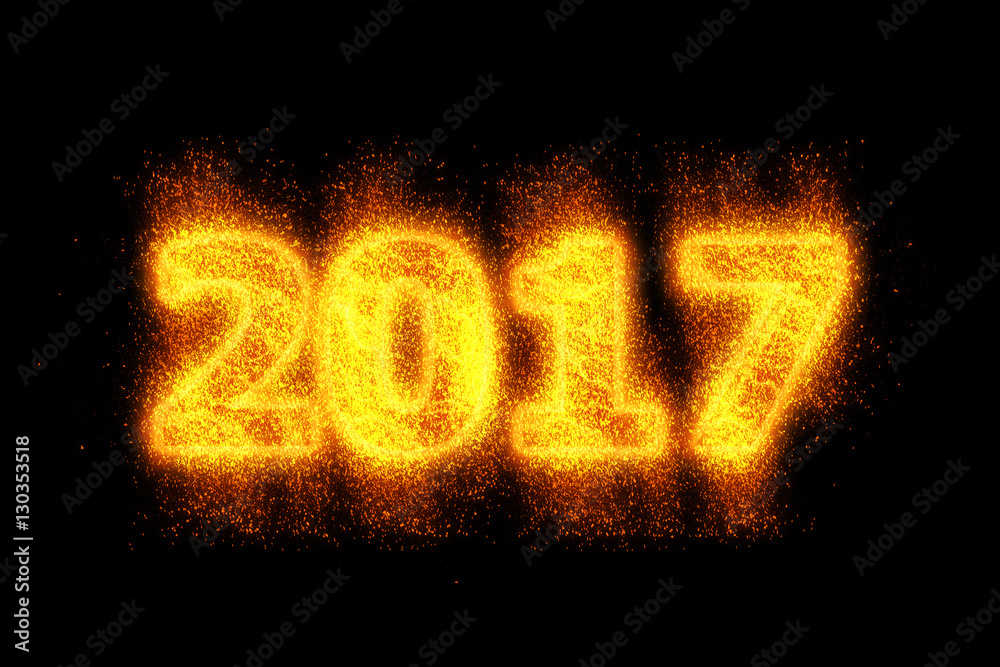 Happy New Year 2017 design with fire. Happy New Year 2017 design with fire.