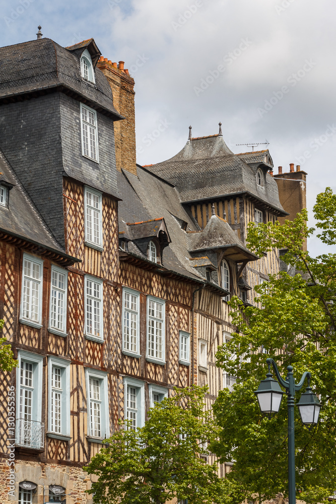 Half timbered facade in Rennes, France