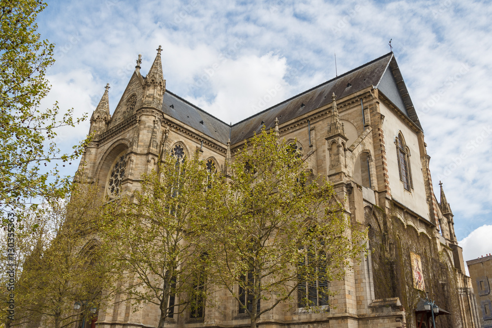 Gothic church in the historic part of Rennes, France