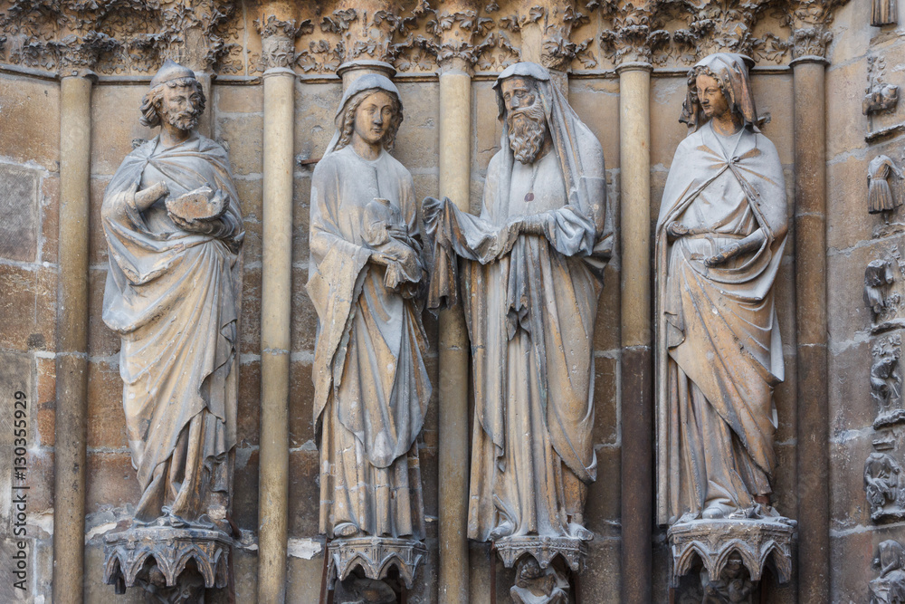 Facade decoration of the Reins Cathedral, France