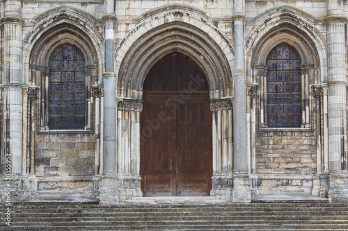Roman church facade in Reims  France