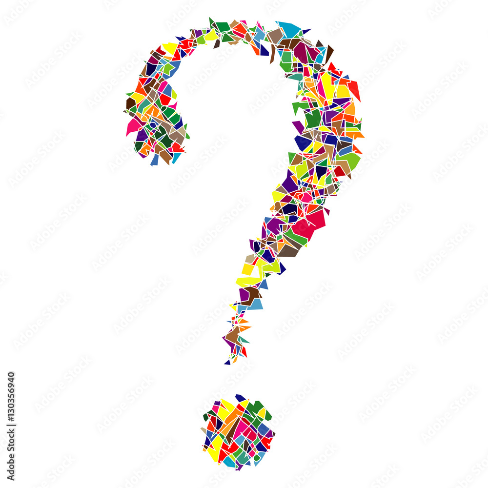 Fragezeichen in Form einer bunten Mosaik Fragezeichen in Form einer bunten Mosaik