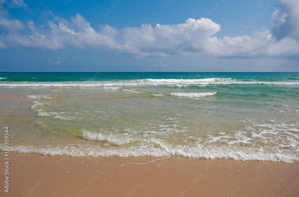 Coastline at empty sea and beach background Coastline at empty sea and beach background