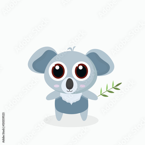 Vector illustration of cute little cartoon koala.  