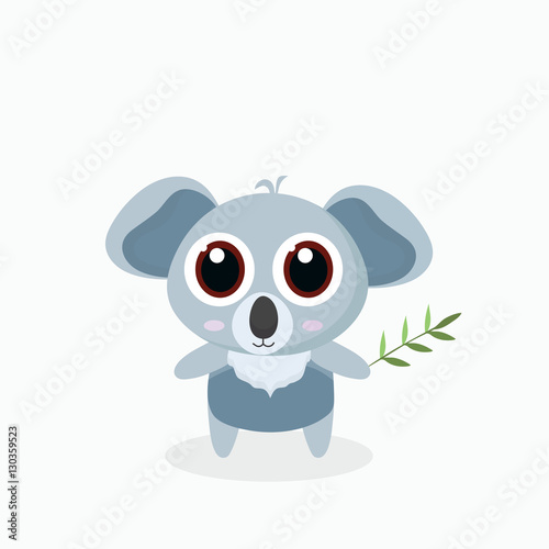 Fototapeta Naklejka Na Ścianę i Meble -  Vector illustration of cute little cartoon koala.
