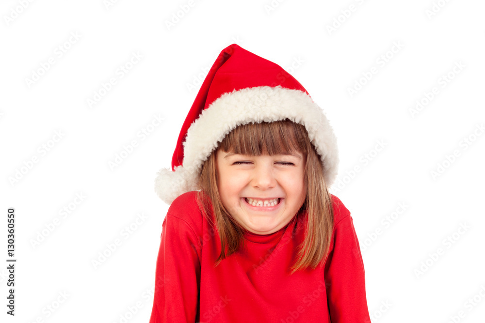 Happy child with Christmas hat Happy child with Christmas hat