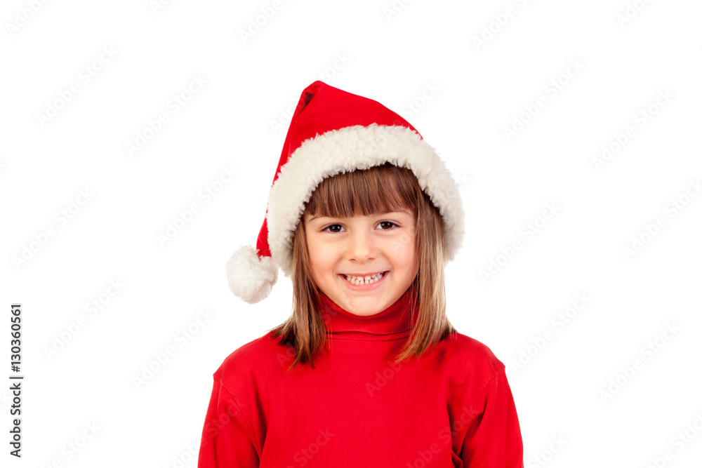 Happy child with Christmas hat Happy child with Christmas hat