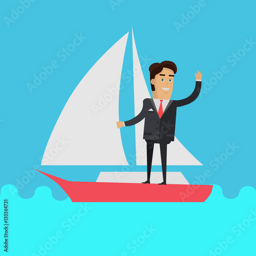 Young Businessman on Sailing Yacht © robu_s