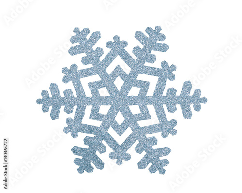 Silver Christmas snowflake isolated on white background