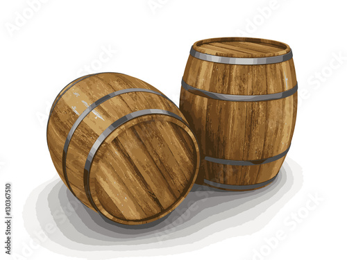 wine barrels. Image with clipping path
