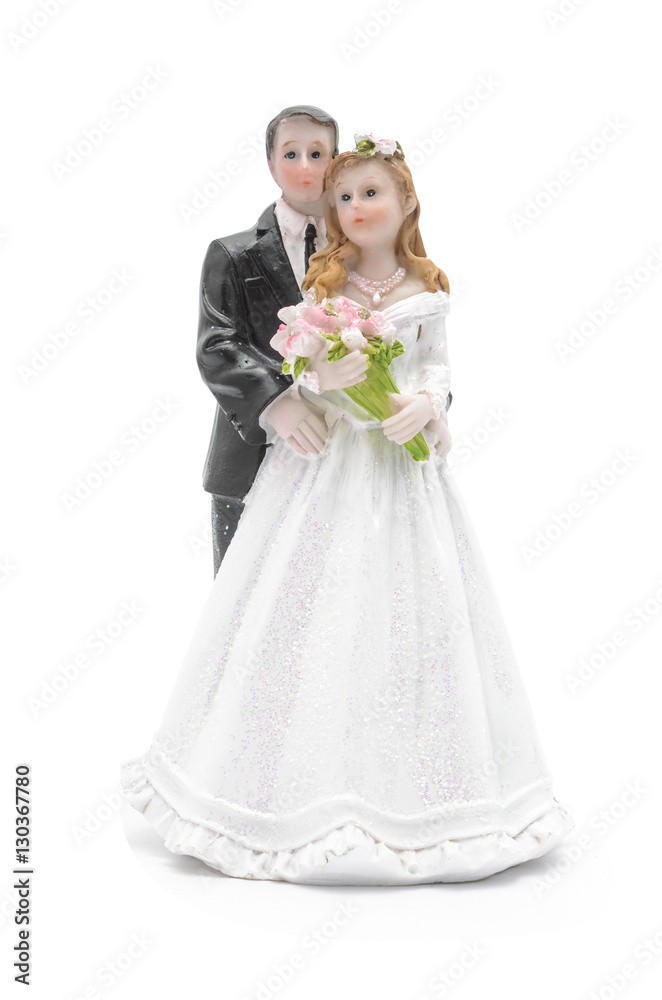 figurine the bride and groom isolated on white figurine the bride and groom isolated on white