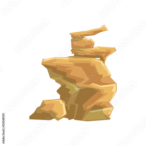 Yellow Desert Sandstone Natural Landscape Design Element, Part Of Scenery In Nature Landscaping Constructor