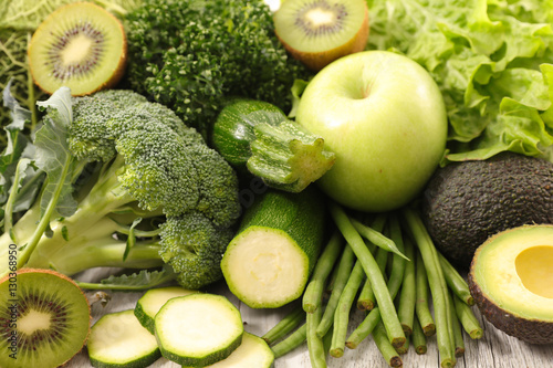 green fruit and vegetable