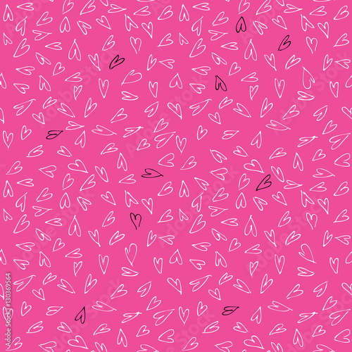 Seamless hand drawn heart p...