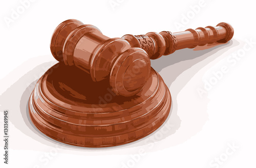 3d wooden mallet. Image with clipping path