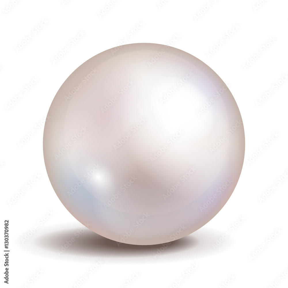 Vector pearl isolated on white background. Shiny oyster ball for luxury accessories Vector pearl isolated on white background. Shiny oyster ball for luxury accessories