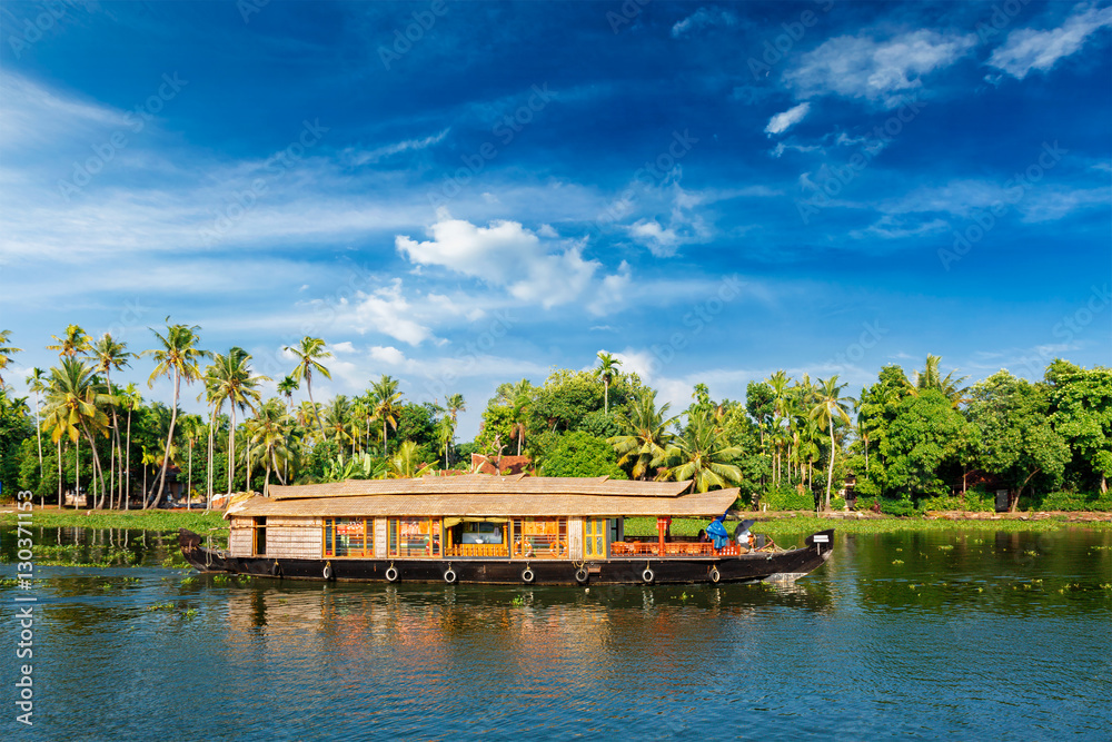 Fototapeta premium Houseboat on Kerala backwaters, India