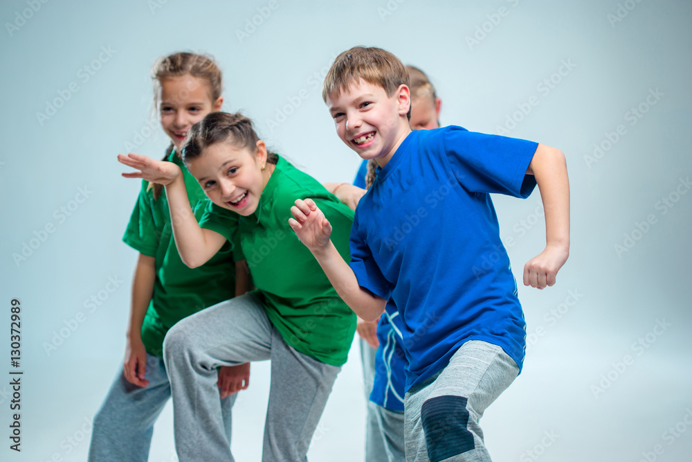 Fototapeta premium The kids dance school, ballet, hiphop, street, funky and modern dancers