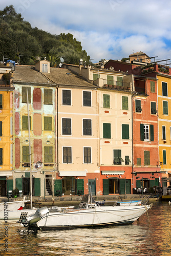 Portofino village with the colorful houses. Genova, Liguria, Italy