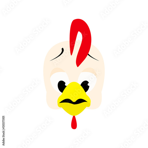 Emotions cock icon. Character cartoon rooster head
