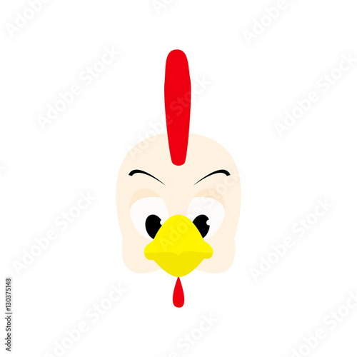 Emotions cock icon. Character cartoon rooster head