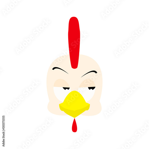 Emotions cock icon. Character cartoon rooster head