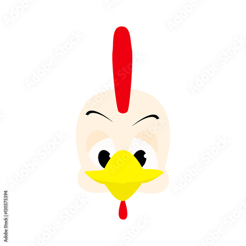 Emotions cock icon. Character cartoon rooster head