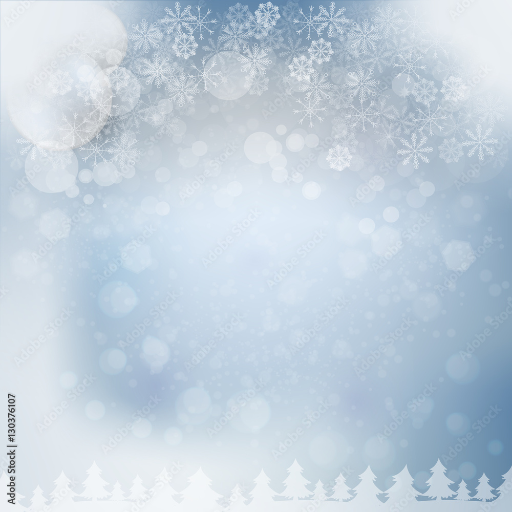 Abstract Winter background.Christmas abstract bokeh. Vector illustration