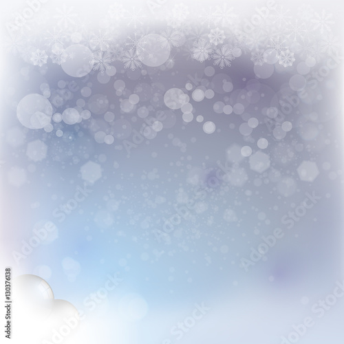 Abstract Winter background.Christmas abstract bokeh. Vector illustration