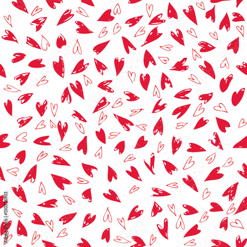 Seamless red heart pattern ...