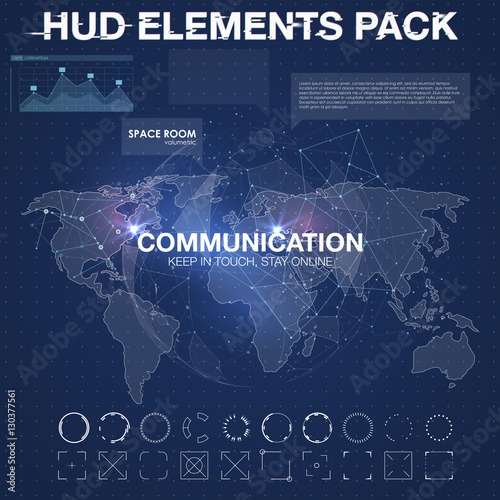 HUD background outer space. infographic elements. futuristic user interface. Vector science Polygonal background. Futuristic HUD background. Vector science background. Business abstract
