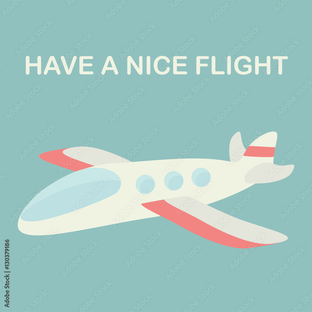 Naklejka premium Personal plane. Have a nice flight. Vector illustration.