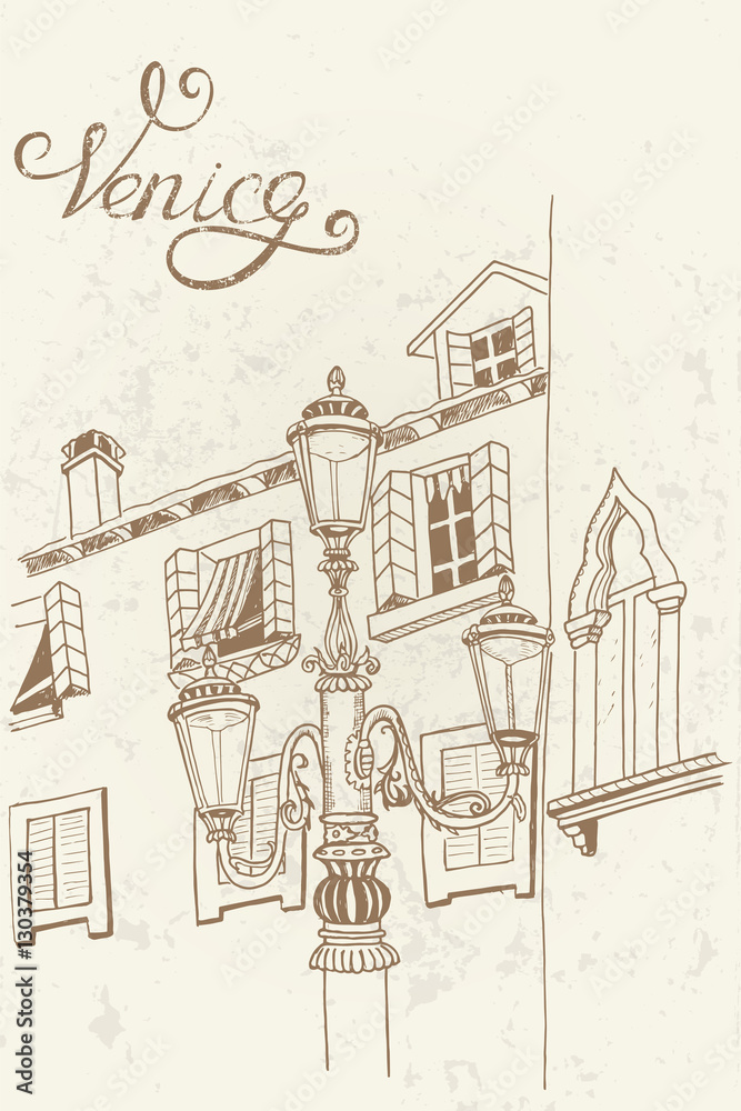 architecture of Venice. Italy. Vector sketch.