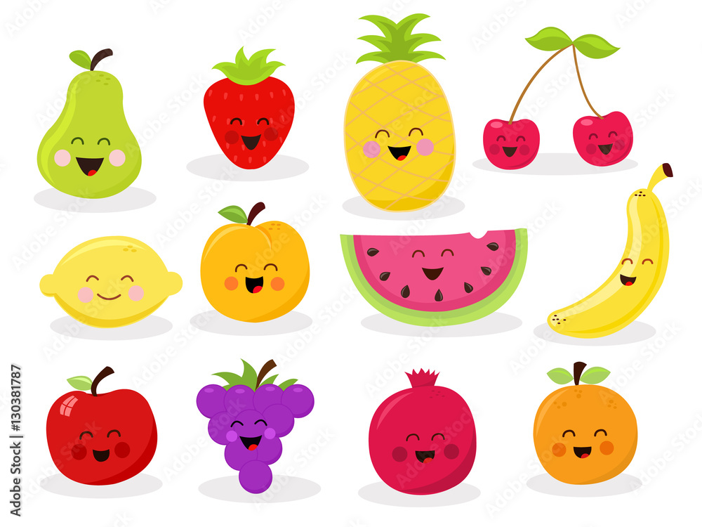 Collection Of Fruit Characters Collection Of Fruit Characters