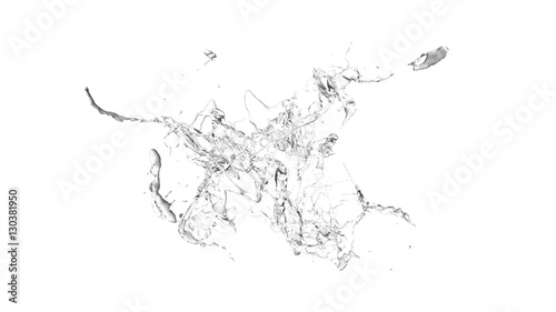 Isolated transparent splash of water splashing on a white backgr