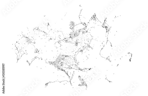 Isolated transparent splash of water splashing on a white backgr