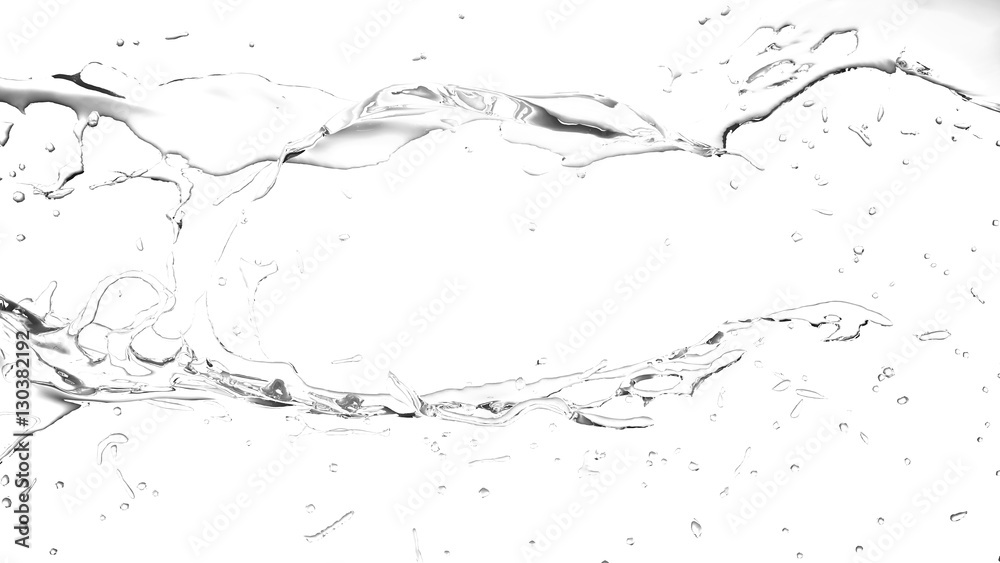 Fototapeta premium Isolated transparent splash of water splashing on a white backgr