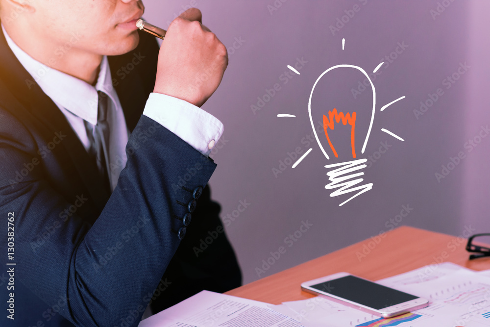 Businessman get ideas to increase turnover. Businessman get ideas to increase turnover.