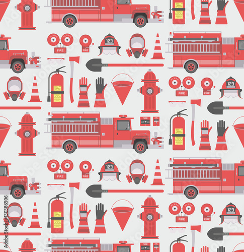 Fireman seamless pattern