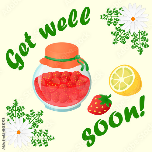 Strawberry jam with Chamomile Tea and lemon.